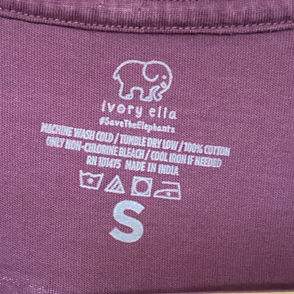 Purple Ivory Ella Elephant Charity Pocket Long Sleeve Women’s S T-Shirt - Picture 6 of 6